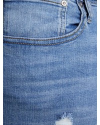 hellblaue enge Jeans mit Destroyed-Effekten von Jack & Jones