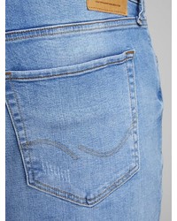 hellblaue enge Jeans mit Destroyed-Effekten von Jack & Jones