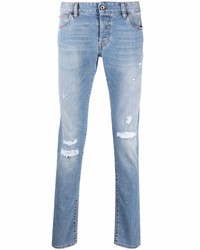 hellblaue enge Jeans mit Destroyed-Effekten von Just Cavalli