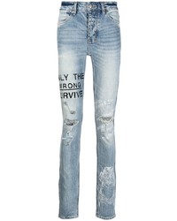 hellblaue enge Jeans mit Destroyed-Effekten von Ksubi