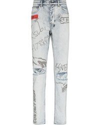 hellblaue enge Jeans mit Destroyed-Effekten von Ksubi