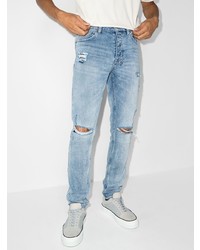 hellblaue enge Jeans mit Destroyed-Effekten von Ksubi