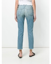 hellblaue enge Jeans mit Destroyed-Effekten von Frame Denim