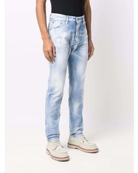 hellblaue enge Jeans mit Destroyed-Effekten von DSQUARED2