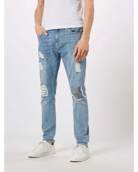 hellblaue enge Jeans mit Destroyed-Effekten von Mavi