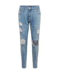 hellblaue enge Jeans mit Destroyed-Effekten von Mavi