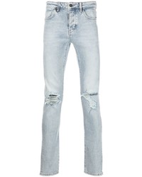 hellblaue enge Jeans mit Destroyed-Effekten von Neuw
