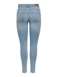 hellblaue enge Jeans mit Destroyed-Effekten von Only