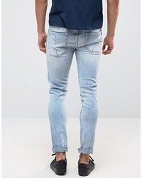 hellblaue enge Jeans mit Destroyed-Effekten von Pepe Jeans