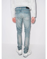 hellblaue enge Jeans mit Destroyed-Effekten von Amiri