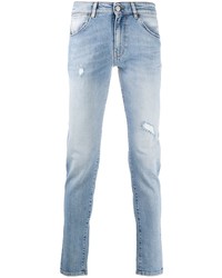 hellblaue enge Jeans mit Destroyed-Effekten von Pt05