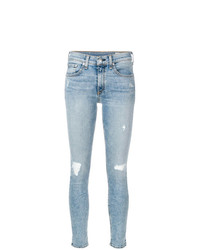 hellblaue enge Jeans mit Destroyed-Effekten von Rag & Bone