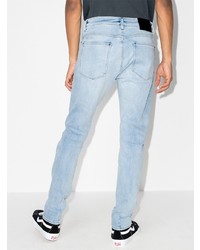 hellblaue enge Jeans mit Destroyed-Effekten von Neuw