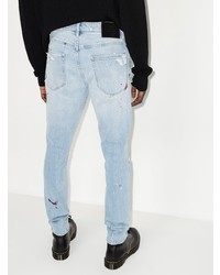 hellblaue enge Jeans mit Destroyed-Effekten von Neuw