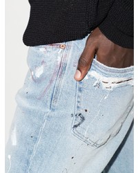 hellblaue enge Jeans mit Destroyed-Effekten von Neuw