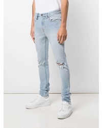 hellblaue enge Jeans mit Destroyed-Effekten von Neuw