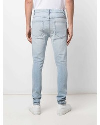 hellblaue enge Jeans mit Destroyed-Effekten von Neuw