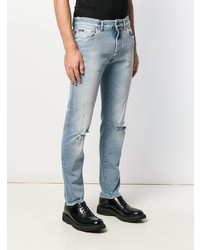 hellblaue enge Jeans mit Destroyed-Effekten von Dolce & Gabbana