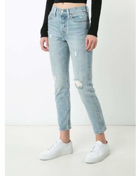 hellblaue enge Jeans mit Destroyed-Effekten von Levi's