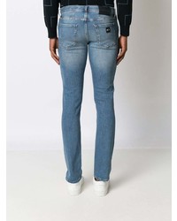 hellblaue enge Jeans mit Destroyed-Effekten von Armani Exchange