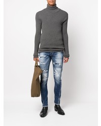 hellblaue enge Jeans mit Destroyed-Effekten von DSQUARED2