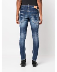 hellblaue enge Jeans mit Destroyed-Effekten von DSQUARED2