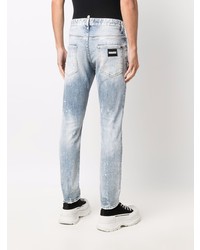 hellblaue enge Jeans mit Destroyed-Effekten von DSQUARED2