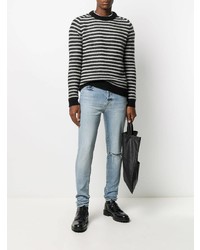 hellblaue enge Jeans mit Destroyed-Effekten von Amiri