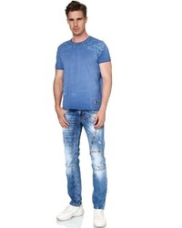 hellblaue enge Jeans mit Destroyed-Effekten von RUSTY NEAL