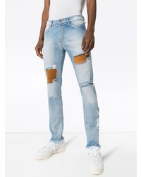 hellblaue enge Jeans mit Destroyed-Effekten von 424