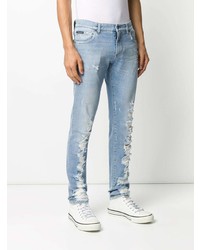 hellblaue enge Jeans mit Destroyed-Effekten von Dolce & Gabbana