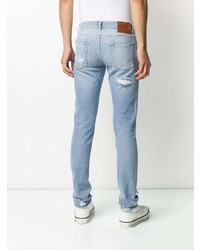 hellblaue enge Jeans mit Destroyed-Effekten von Dolce & Gabbana