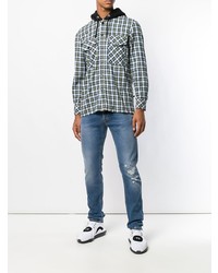 hellblaue enge Jeans mit Destroyed-Effekten von Diesel