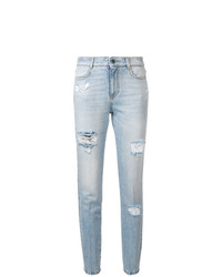 hellblaue enge Jeans mit Destroyed-Effekten von Stella McCartney