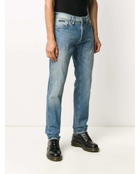 hellblaue enge Jeans mit Destroyed-Effekten von Philipp Plein