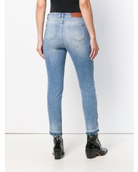 hellblaue enge Jeans mit Destroyed-Effekten von Ermanno Scervino