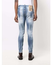 hellblaue enge Jeans mit Destroyed-Effekten von DSQUARED2