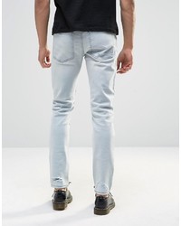 hellblaue enge Jeans mit Destroyed-Effekten von Cheap Monday