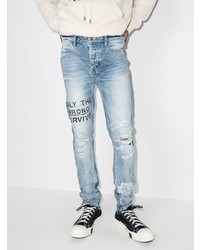 hellblaue enge Jeans mit Destroyed-Effekten von Ksubi