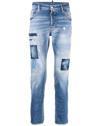 hellblaue enge Jeans mit Flicken von DSQUARED2