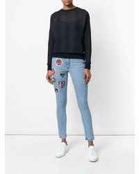 hellblaue enge Jeans mit Flicken von Mr & Mrs Italy