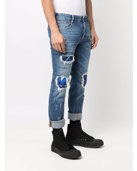 hellblaue enge Jeans mit Flicken von Just Cavalli