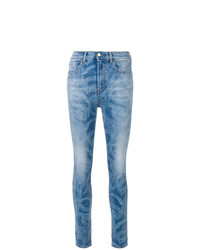 hellblaue enge Jeans mit Schlangenmuster von Marcelo Burlon County of Milan