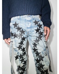 hellblaue enge Jeans mit Sternenmuster von Amiri