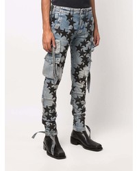 hellblaue enge Jeans mit Sternenmuster von Amiri