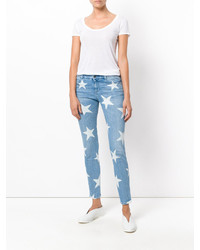 hellblaue enge Jeans mit Sternenmuster von Stella McCartney