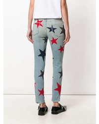 hellblaue enge Jeans mit Sternenmuster von Stella McCartney