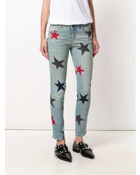 hellblaue enge Jeans mit Sternenmuster von Stella McCartney