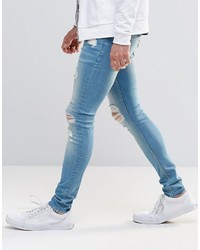 hellblaue enge Jeans von Asos