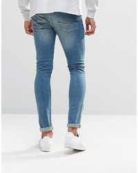 hellblaue enge Jeans von Asos